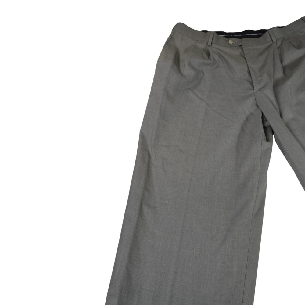 Perry Ellis Dress Pants Mens 42x30 Gray Classic Fit Comfort High Rise Rolled Hem